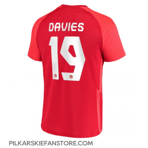 Tanie Strój piłkarski Kanada Alphonso Davies #19 Koszulka Podstawowej MŚ 2022 Krótkie Rękawy